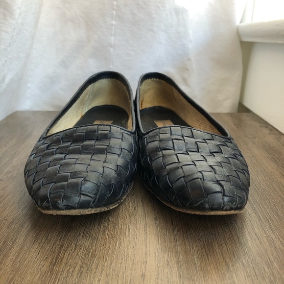 Amalfi Italian Leather Woven Flats in Navy - Picture 8 of 8
